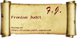 Fronius Judit névjegykártya